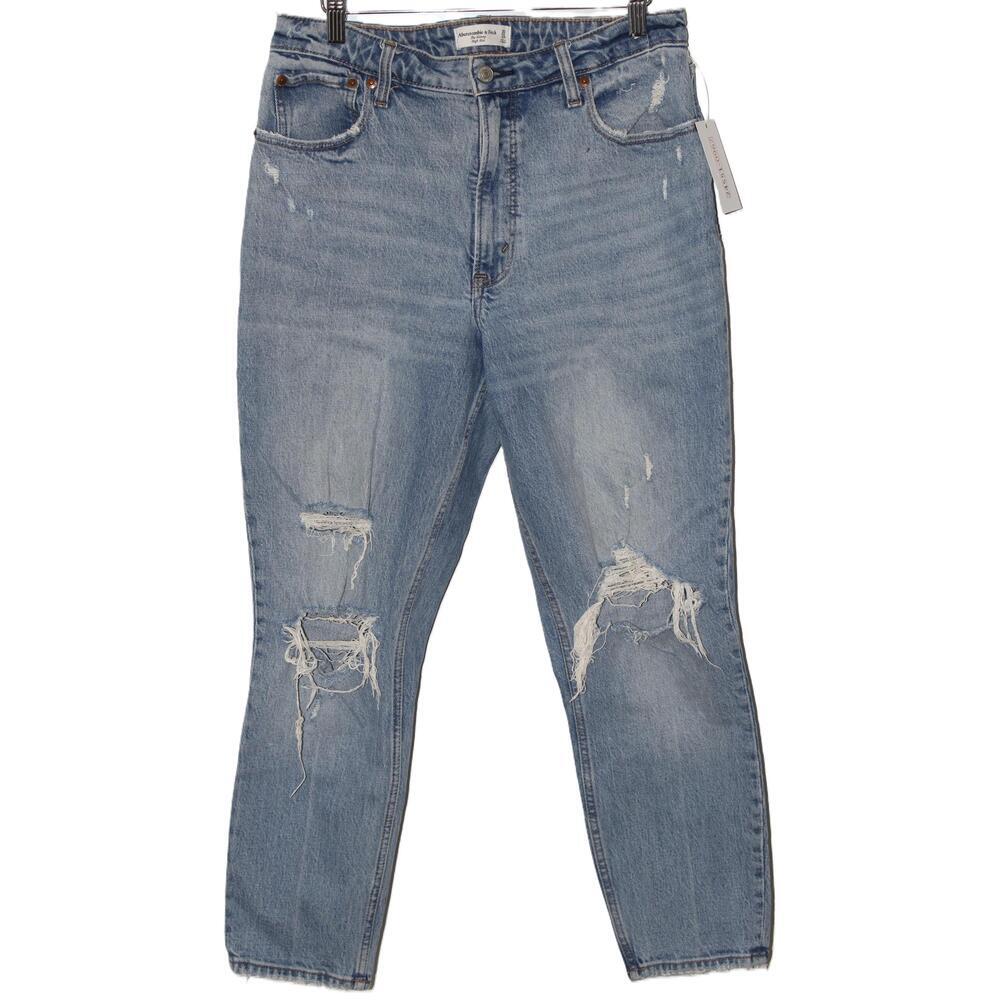 Abercrombie & Fitch Curve Love The Skinny High Rise Blue Denim Jeans Size 30 10